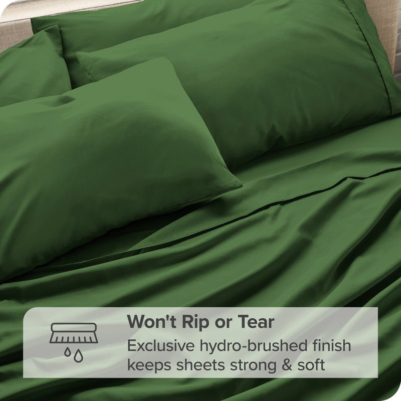 Forest Green Twin XL Deep Pocket Microfiber Sheet Set