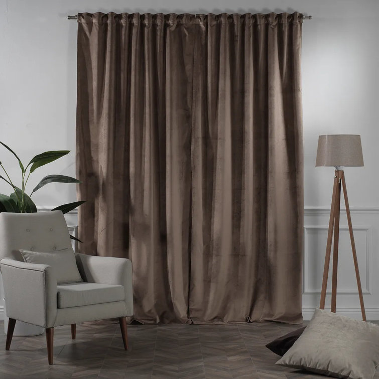 Extra Long and Extra Wide Solid Luxury Matte Velvet Single Curtain Panel