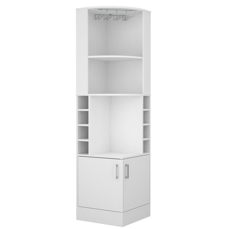 Armoire blanche à 8 barres avec rangement organisé et tablette d'appoint attrayante, Blanc