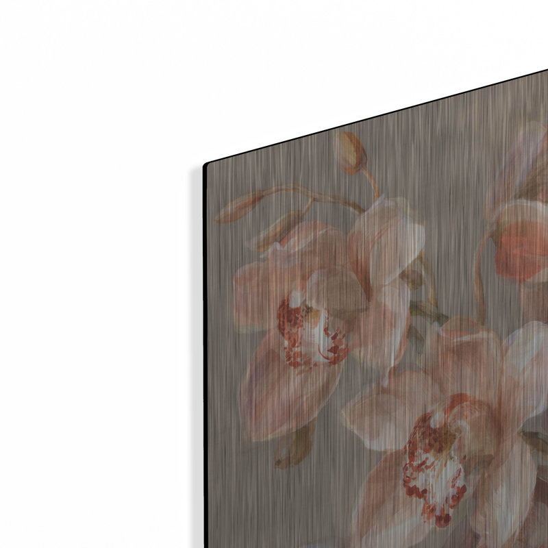 Winston Porter «Delicate Orchid 2» par Danhui Nai, art mural en métal, H 24 po x l 24 po