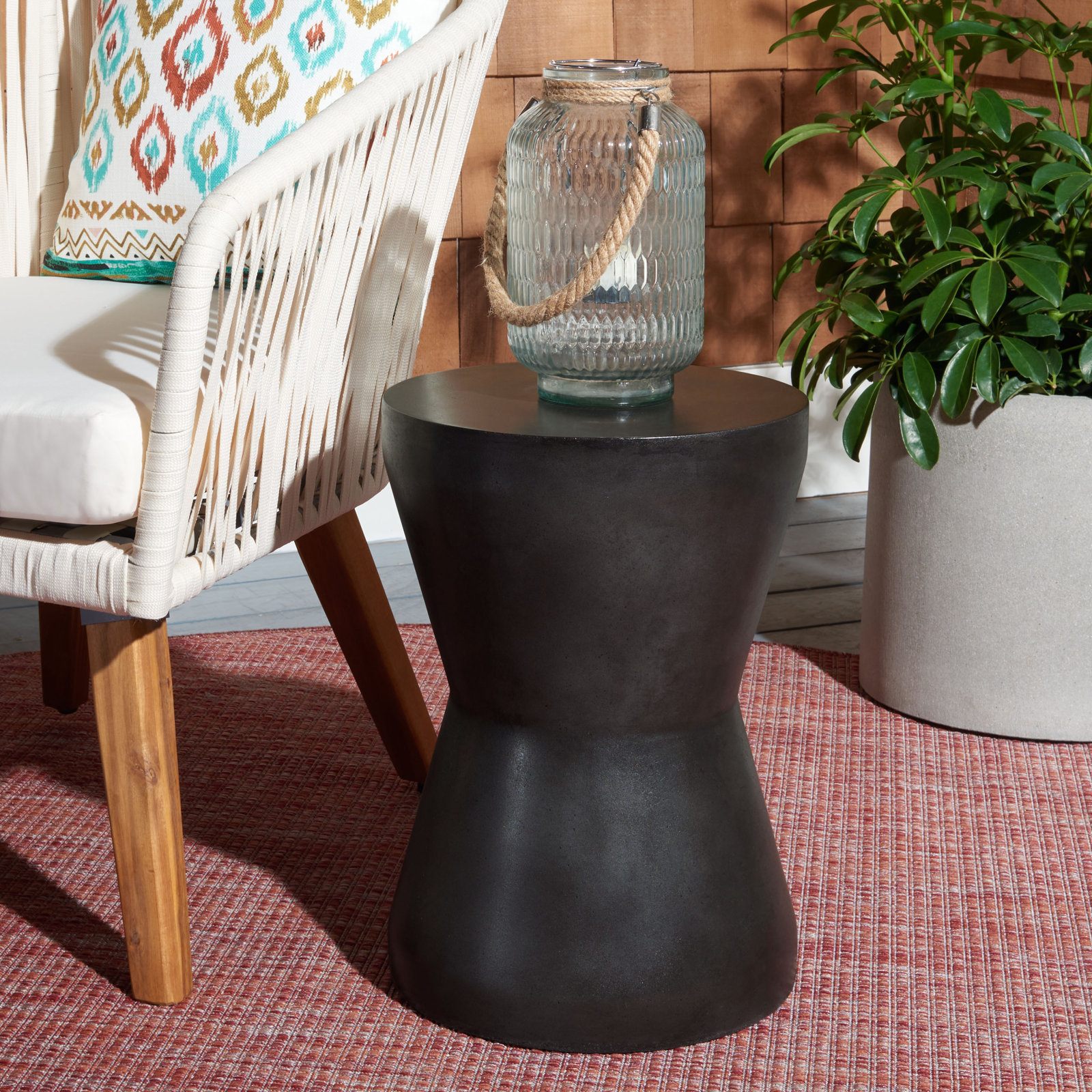 Zenni 12" Patio Side Table, Black
