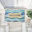 Tapis de porte d'extérieur imprimé Coastal Waves Welcome, par Emily Cromwell, 18 po x 30 po