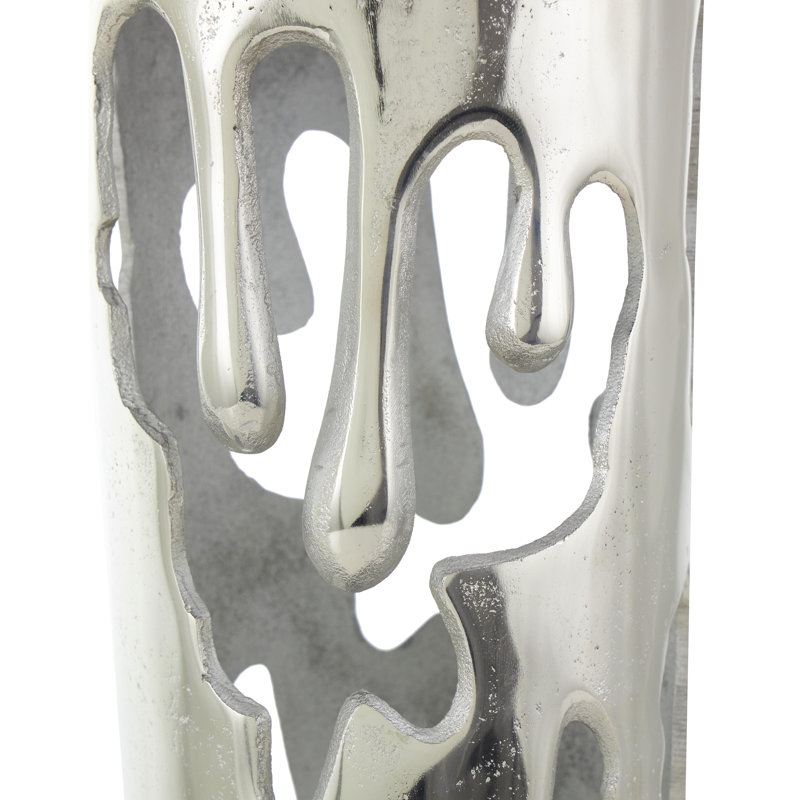 Moderna Aluminum Floor Vase, Silver