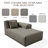 Patio Left-Arm Chaise Lounge Sofa – Single Modular Outdoor Sectional with Water-Resistant Cushions-1142980184
