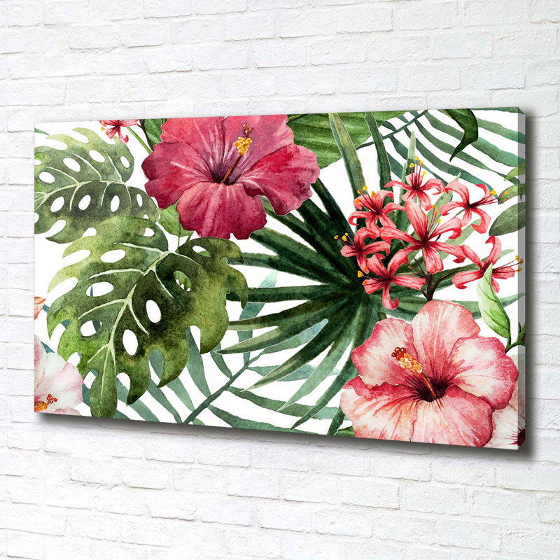 Tropical Flowers - Wrapped Canvas Print