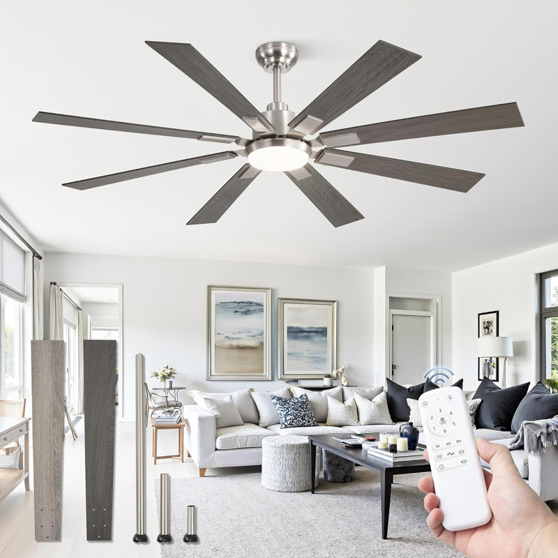 Modern Ceiling Fan, Brushed Nickel