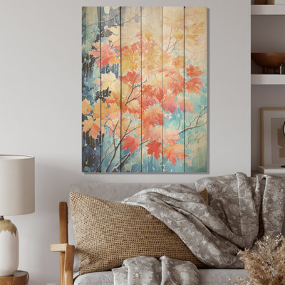 Maples Whisper - érable sur bois, art sur bois de pin naturel