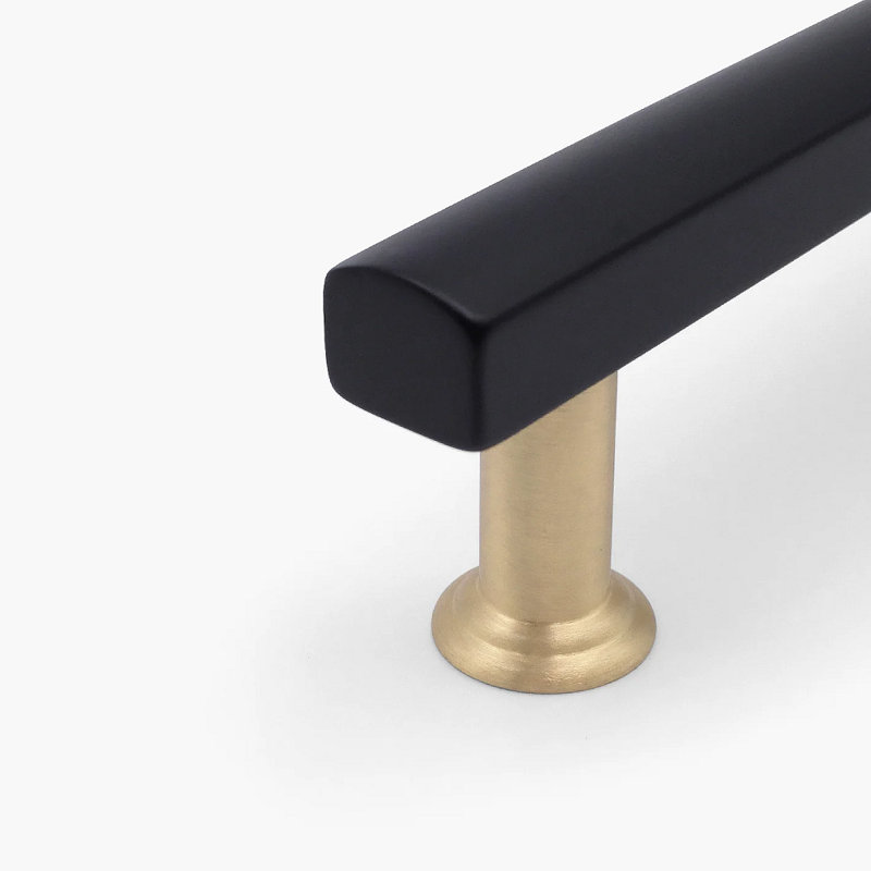 Mod Two Tone Bar / Handle Pull, Polished Chrome/Satin Brass, 5"