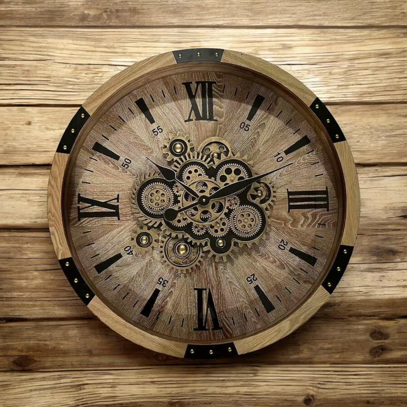 Solid + Manufactured Wood Wall Clock