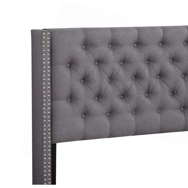 Lit chic chic pour les espaces modernes, gris, Double