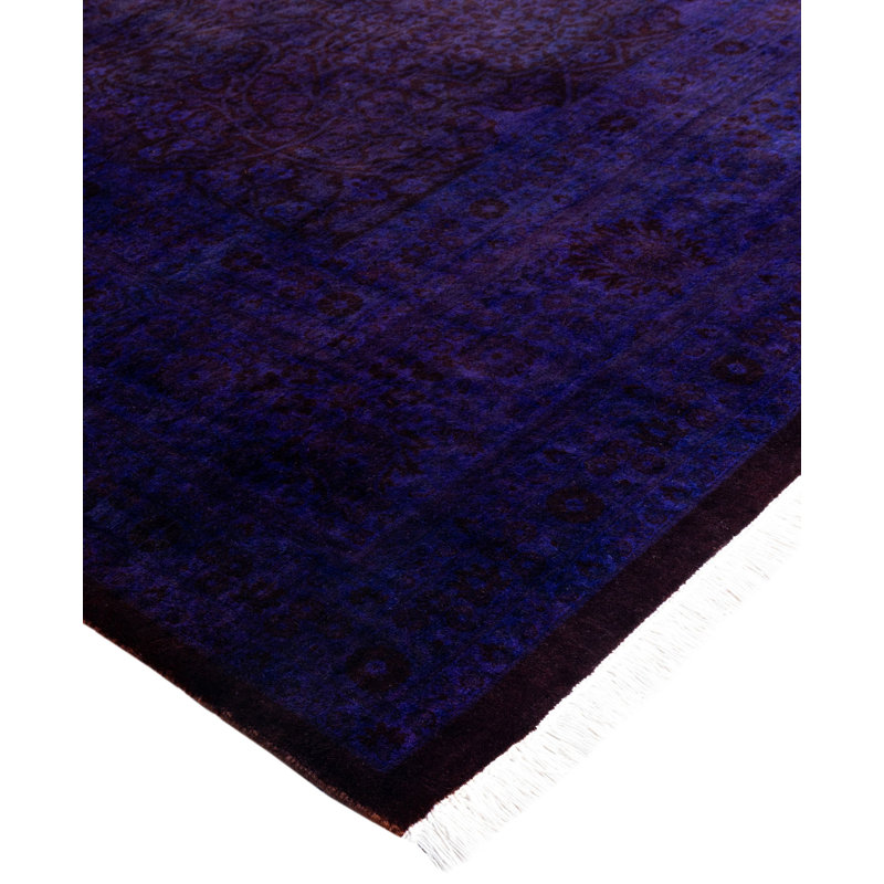 Overdyed One-of-a-Kind 9' 3" X 12' 6" Hand Knotted Area Rug