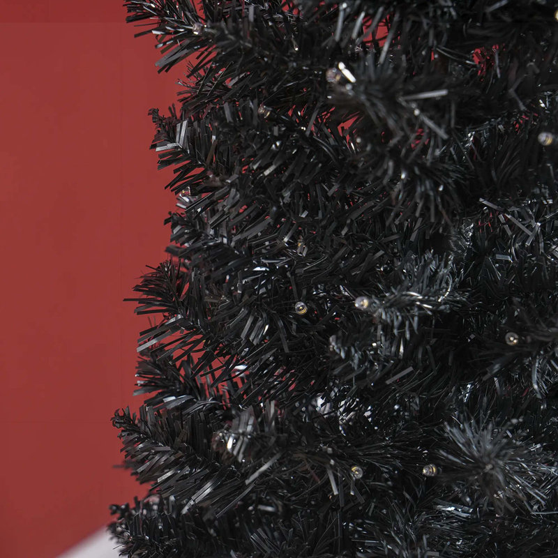 Black  6FT Pencil Christmas Tree, 6' H, Black