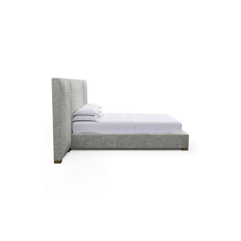 Prospect Upholstered Bed, Weathered, Plush Velvet Blanc, California King