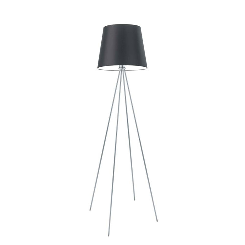 Arlaine 157 H cm Floor Lamp, Black/White Inside, Silver