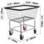 Chariot à linge en fil métallique, panier à linge en fil métallique de 2,5 boisseaux avec roulettes, chariot à linge métallique commercial de 21 po x 27 po x 27,5 po, cadre en acier avec finition chromée, roulettes de 4 pouces, chariot à panier en métal pour la lessive
