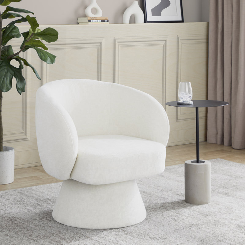 Terrance Swivel Accent Chair, Cream