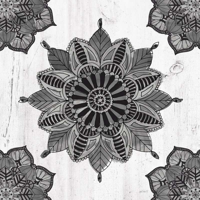 Mandala Morning VI BW by Anne Tavoletti - Wrapped Canvas Print, 30cm H x 30cm W