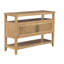 Console avec 2 portes, des tablettes pour l'organisation, une décoration polyvalente et une porte fonctionnelle en amande, des options de rangement au design moderne