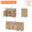 Buffet Cabinet With 3 Drawers, Large Morden Coffee Bar Table, Wooden Kitchen Storage Cabinets With 4 Doors, 3-In-1 Farmhouse Sideboard Credenza With Power Outlets For Dining Room, Oak, 67"