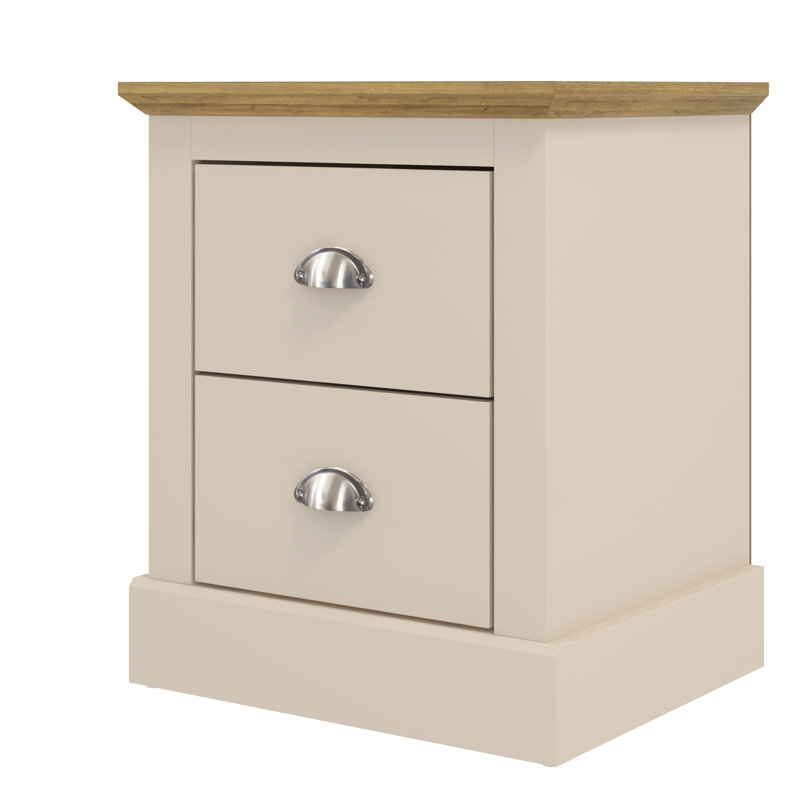 Octave 2 Drawer Bedside Table, Natural