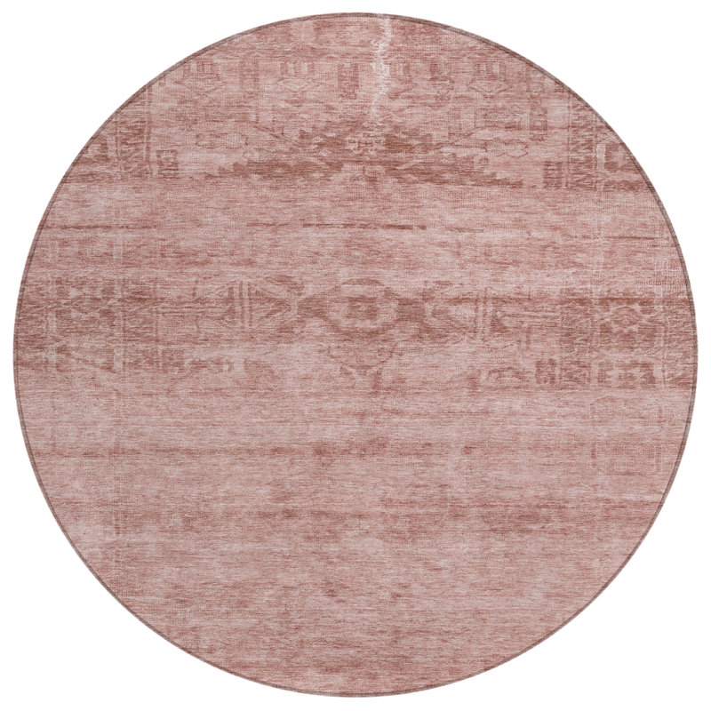 Charix Pink Washable Indoor-Outdoor Rug - LOOMLAN, 8' x 8'