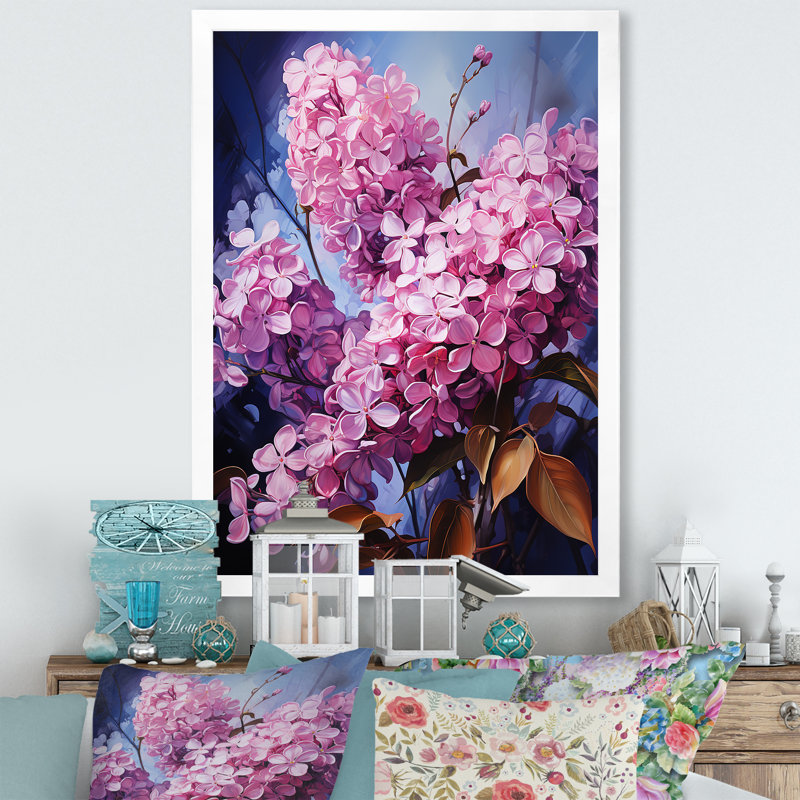 «Serenity Lilac Magic I» sur toile, H 32 po x l 24 po x P 1 po, Cadre simple blanc