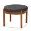 Repose-pieds Peryn avec tissu gris et finition noyer brun, H 15,11 po x l 19,28 po x P 19,28 po-1304085643