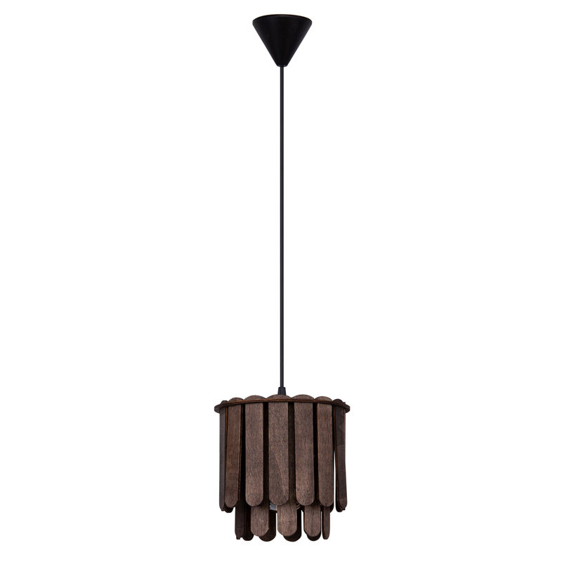 Luminaire suspendu unique à 1 lumière Bender, Brun foncé, Noir