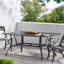 Table de salle à manger rectangulaire en bronze pour l'extérieur - Mobilier de patio en fonte d'aluminium | Idée de cadeau
