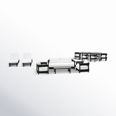 Kempson 15Pc Outdoor Estate Collection, blanc