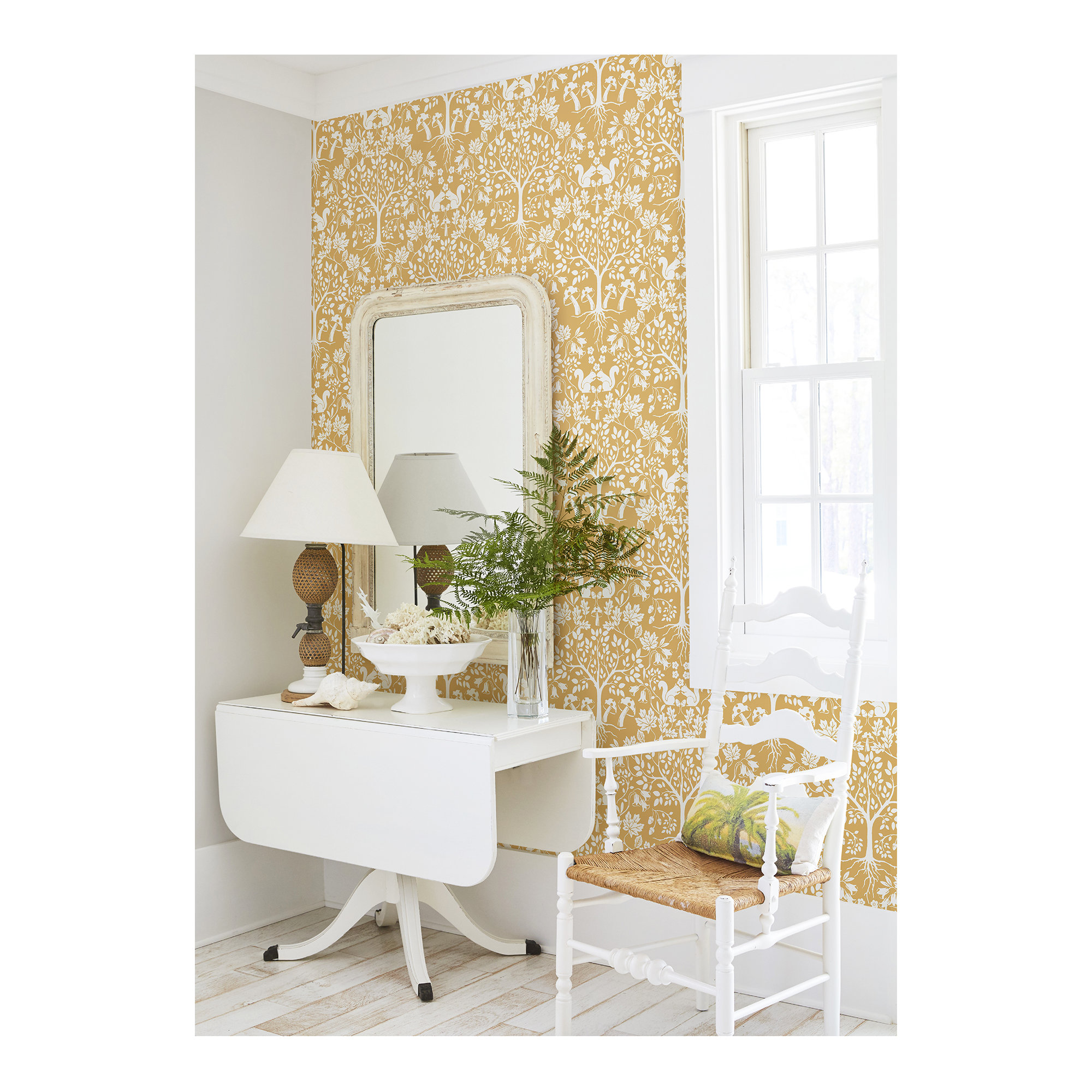 Aimon Floral Wallpaper, Yellow