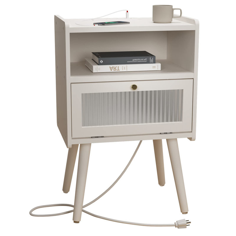 Birdsall Solid Wood Nightstand, White