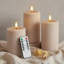 Bougie pilier cannelée cannelée à DEL, avec effet de cire fondue réfléchissante - flamme vacillante, télécommande, à intensité variable, sans flamme, à piles, décorations pour la maison et le mariage (ensemble de 3)-115110076