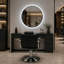 Miroir de salle de bain rond en aluminium noir de 61 cm (24 po) avec éclairage DEL - Miroir mural antibuée à intensité variable et 3 températures de couleur