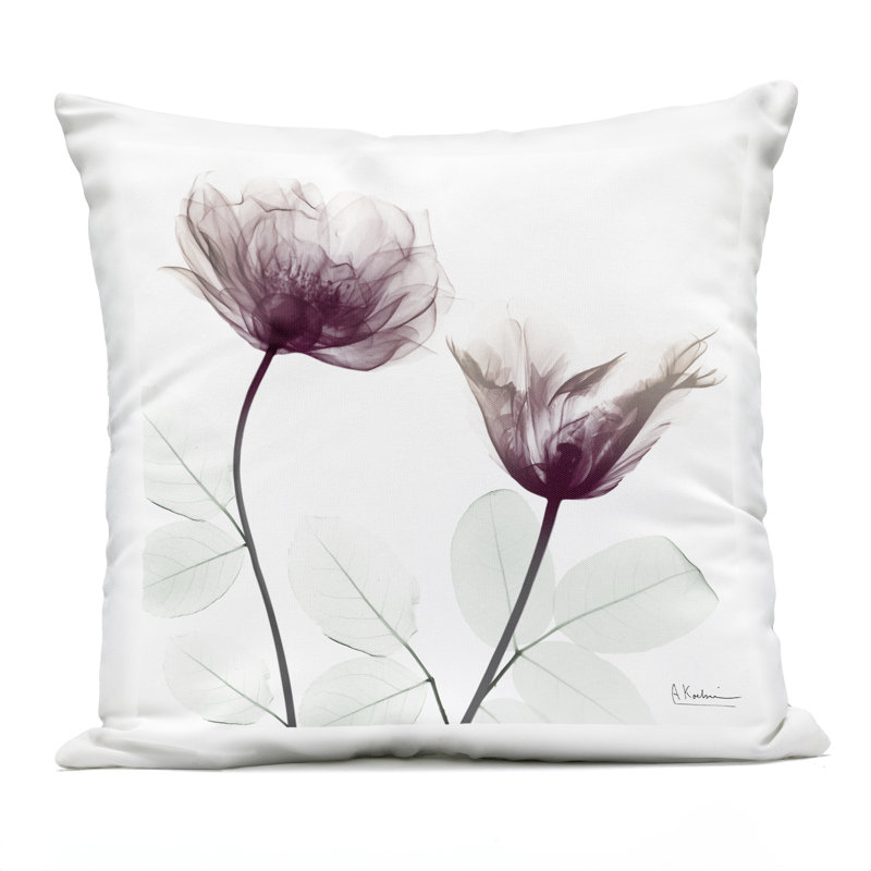 Coussin d'extérieur imprimé "Two Mauve Blooms" par Albert Koetsier