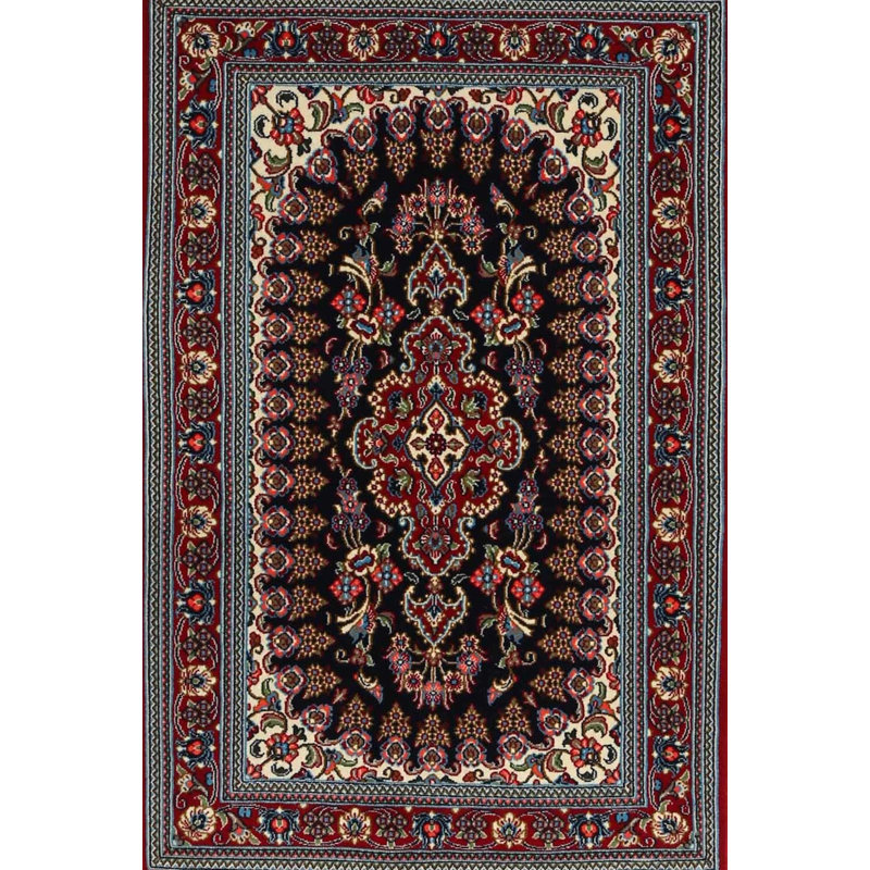 Tapis de zone noire en laine touffeté à la main Bentonville
