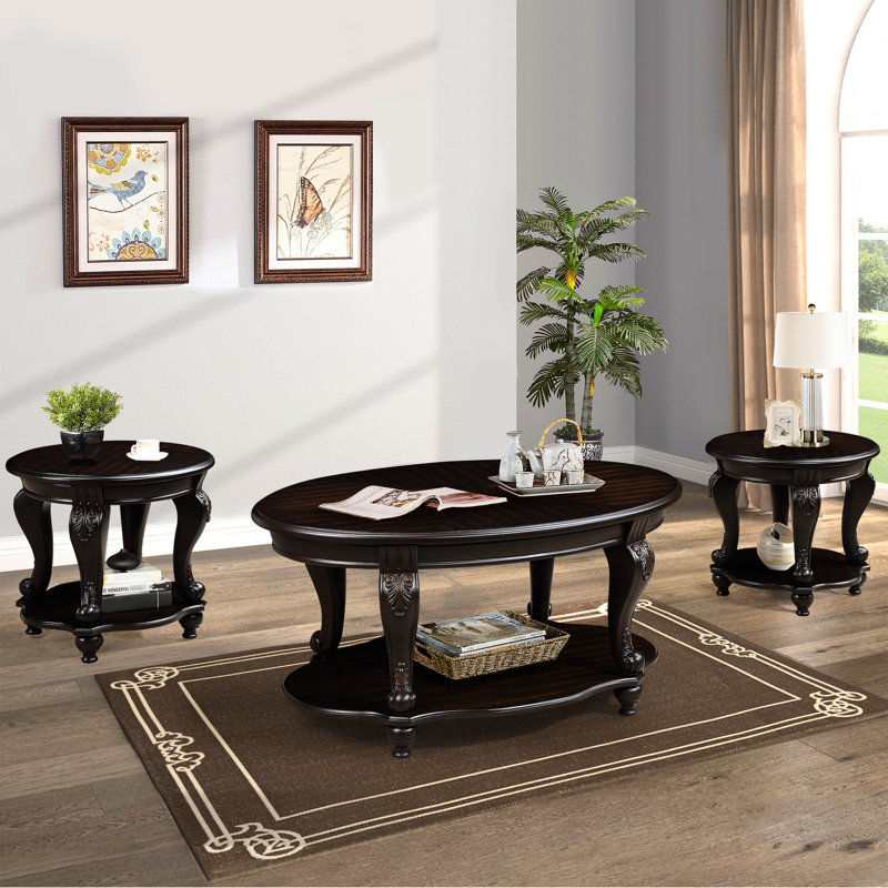 Ensemble de table basse de salon, table basse avec deux tables de bout pour le salon, un appartement et un petit espace