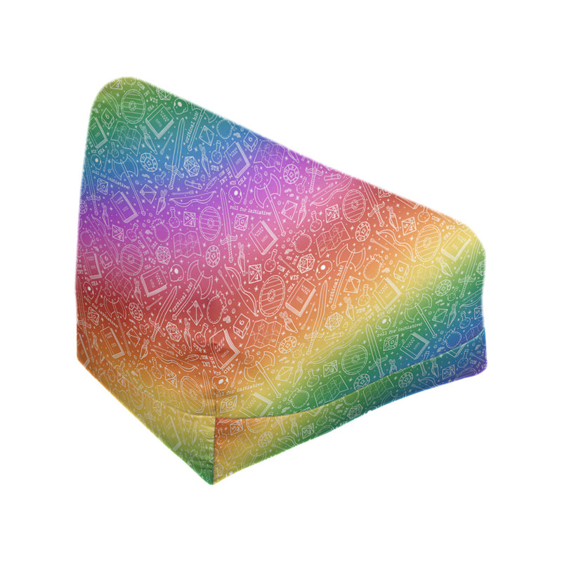 Sac de pois Leffel, H 38 po x L 42 po x P 29 po, Pouf fauteuil, Pink/Yellow/Green