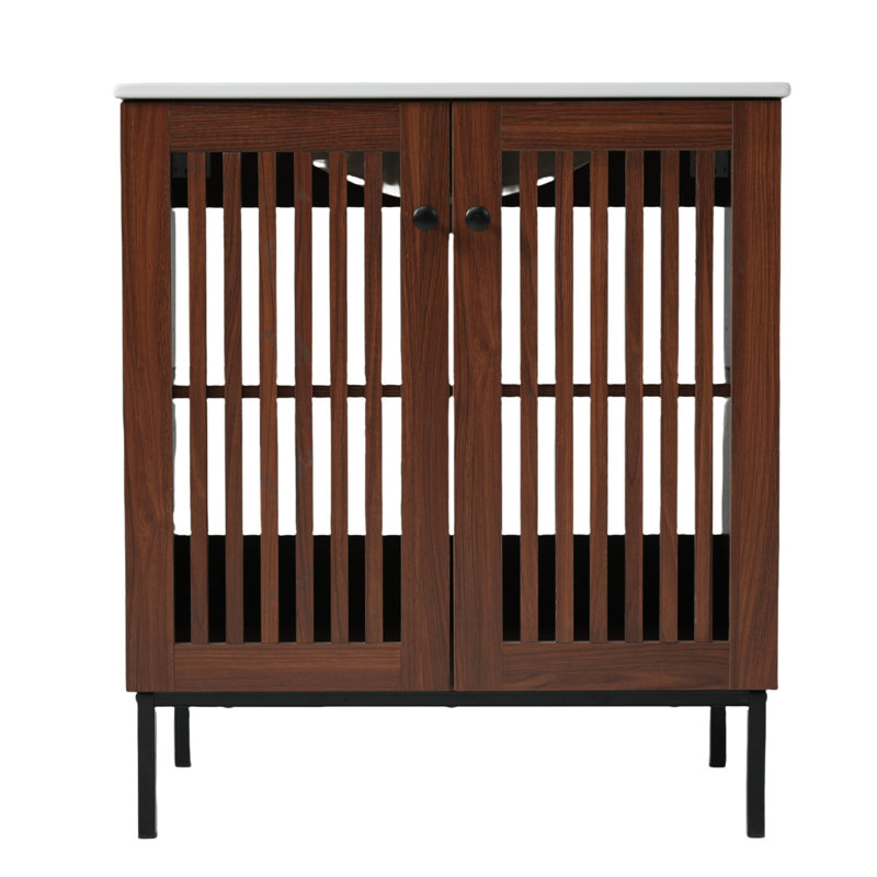 Meuble-lavabo moderne brun foncé 30 po