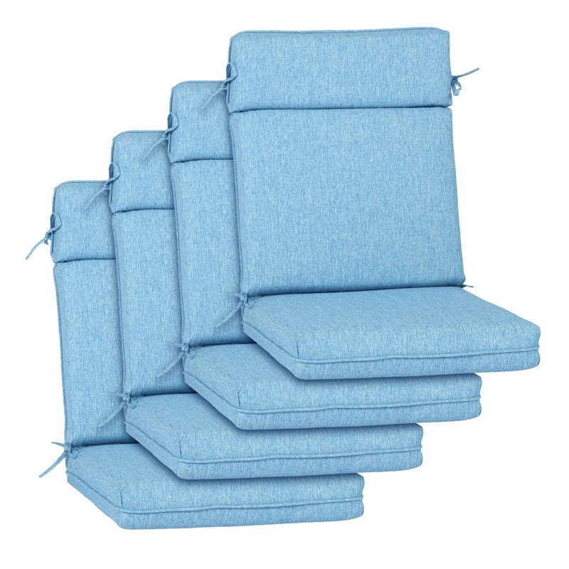 Ensemble de coussins de chaise d'extérieur à haut dossier, Bleu lac, L 21 po x P 20 po