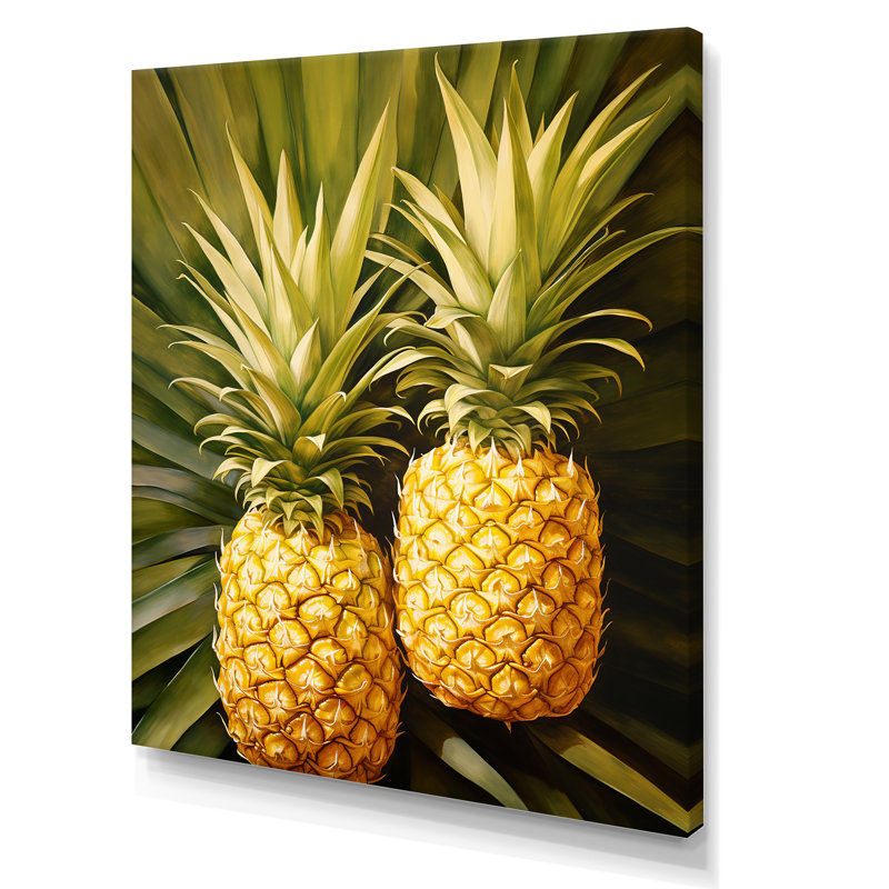 Pinapple Golden Grove III sur toile, H 32 po x l 16 po x P 1 po, Toile tendue