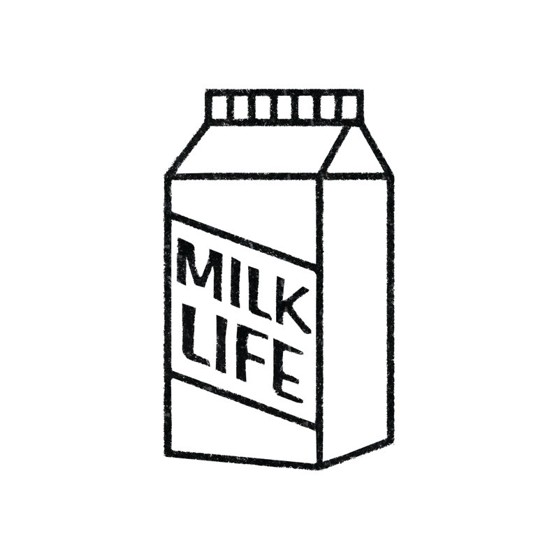 Milk Life - Painting Print, 46 cm H x 30 cm W, Black Floater Framed