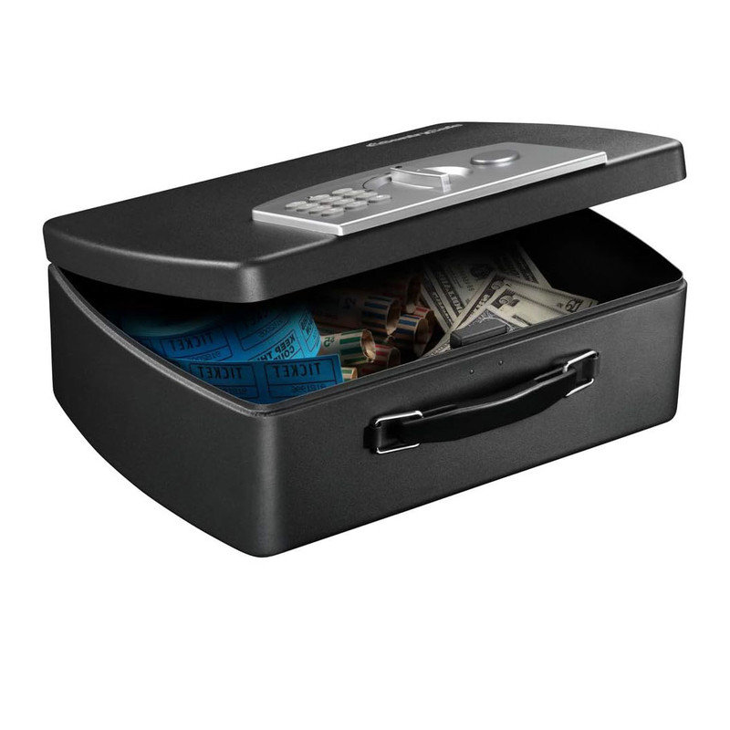 Small Black Steel Portable Safe with Digital Keypad Lock