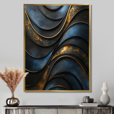 Odina Fractal Aqua Drift Of Marble II - art mural transitionnel