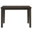 Table carrée carrée classique foncée, rallonge amovible, 6 couverts, idéale pour la cuisine et la salle à manger.