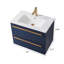 Ensemble de meuble-lavabo mural simple bleu moderne 30 po avec deux tiroirs Magdaly
