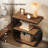 3-Tier Nightstand With Storage, 25.59" C-Shaped Bedside Table For Bedroom, Set Of 2-123245299-120876588