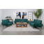 Ensemble de canapé rembourré 3 pièces à accoudoirs évasés bleu sarcelle