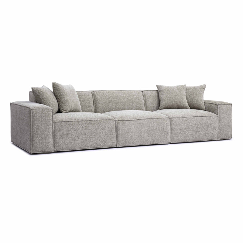 Cherylee Chenille Basketweave Modular Sofa, Taupe