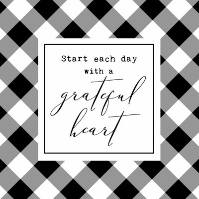 Commencez chaque journée Grateful Heart Buffalo Check - noir
